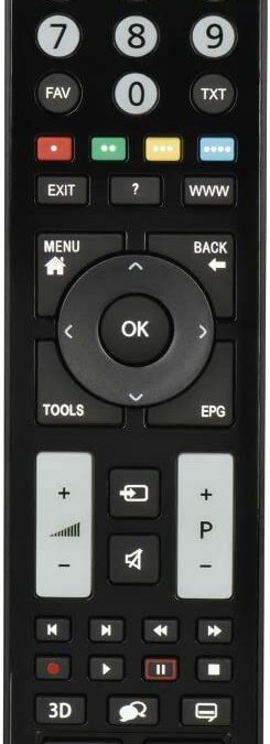 Thomson Remote Control for Grundig TV (Learning Replacement Remote Control, Ready to Use, Universal Remote Control for Grundig TV, Luminous Buttons, Simple Mode for Seniors) Black